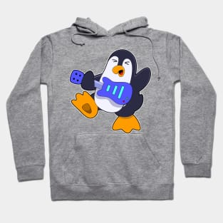 Penguin at Music with Guitar Hoodie